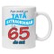 Cana alba personalizata &quot;Asa arata un tata extraordinar - 65 ani&quot;, INOVATIX&reg;. 330ml