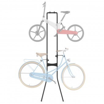 Suport depozitare 2 biciclete, Vivatechnix, de perete, 2070 x 521 x 510 mm, Negru, Inaltime reglabila foto
