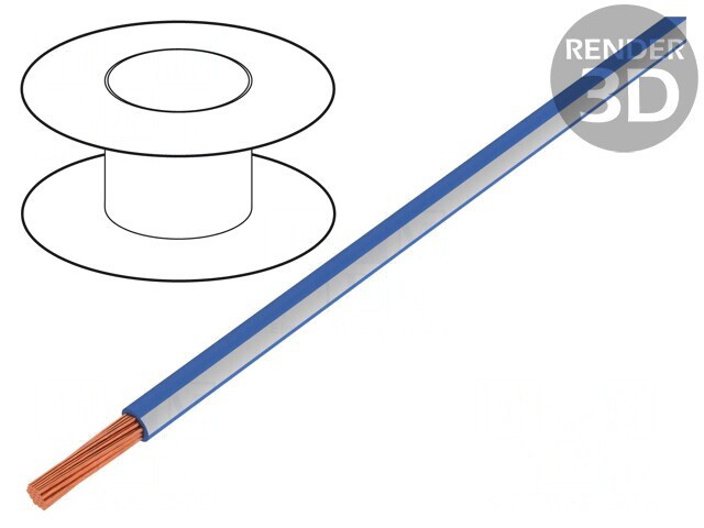 Cablu Electric H07V2-K 4mm2 Albastru-Alb PVC 450V/750V