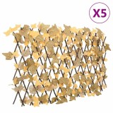 Cumpara ieftin Spalier frunze artar false extensibil 5 buc. oranj 180x60 cm