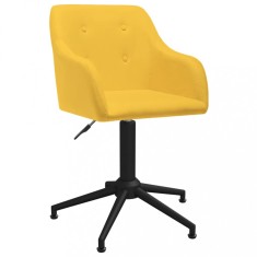 Scaun de birou pivotant, galben, material textil foto