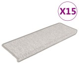 Covoraș scări autoadeziv 15 buc platină 65x21x4 cm aspect sisal