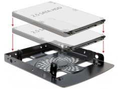 Kit montare 3.5&quot; pentru 2 x 2.5&quot; HDD, Delock 18198