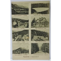 TUSNAD - BAI , FOTO - MONTAJ CU 8 FOTOGRAFII DIN STATIUNE , CARTE POSTALA , 1929