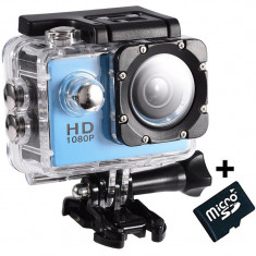 Camera Sport iUni Dare 50i Full HD 1080P, 5M, Waterproof, Albastru + Card MicroSD 8GB Cadou foto