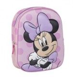 Ghiozdan gradinita Cerda Disney Minnie 3D, 31 cm, 1 compartiment, roz cu mov