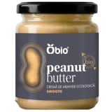 Crema de arahide smooth bio 250g Obio, 100% arahide, fara sare, fara gluten