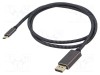 Cablu Goobay DisplayPort la USB-C 2m textil negru argintiu 4K UHD