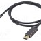 Cablu Goobay DisplayPort la USB-C 2m textil negru argintiu 4K UHD