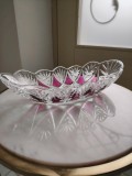 Fructieră din cristal cu accente roz
