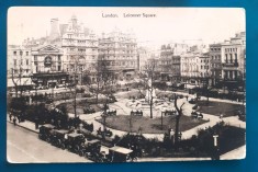 carte postala Anglia 1918 Londra Piata Leicester ,arhitectura