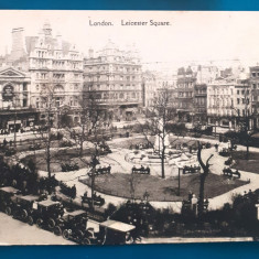 carte postala Anglia 1918 Londra Piata Leicester ,arhitectura