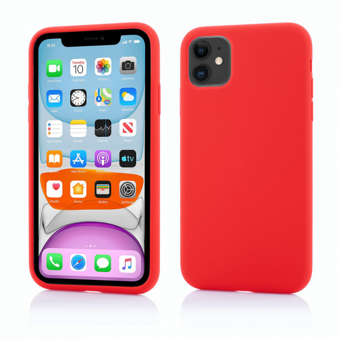 Husa Vetter pentru iPhone 11, Clip-On Soft Touch Silk Series, Rosu