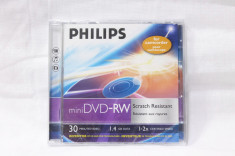 Mini DVD DVD-RW 8 cm Philips 1-2X 1.4 GB / 30 min pentru camere video - sigilat foto