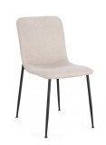 Cumpara ieftin Set 4 scaune otel negru textil bej Rinas 44x56x81 cm