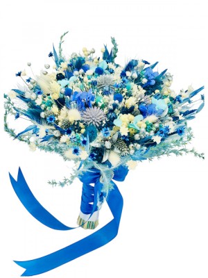 Buchet personalizabil din flori naturale uscate (Bleau Ivory) foto