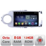 Navigatie Toyota Yaris 2010-2018 F-yaris10 Octa Core cu Android Radio Bluetooth Internet GPS WIFI DSP 8+128GB 4G CarStore Technology