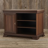 Comoda living VMT, Pal Melaminat, cu o usa, 3 polite, cu elemente din MDF, Nuc