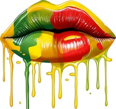 Sticker decorativ, Buze, Galben, 63 cm, 8383ST-8 foto