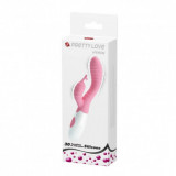 Vibrator Iepuras Pretty Love Hyman, 30 Functii, Silicon Roz, 20cm, Rezistent Apa, Stimulare Punct G si Clitoris