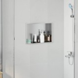 Cumpara ieftin Nisă de Duș Argintiu 45 x 30 x 9.5 cm Oţel inoxidabil