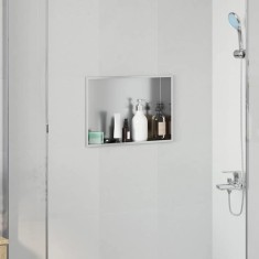 vidaXL Nisă de Duș Argintiu 45 x 30 x 9.5 cm Oţel inoxidabil