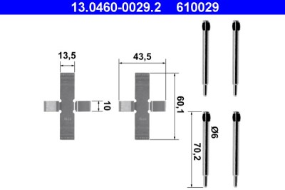ATE 13.0460-0029.2 Set accesorii, placute frana foto