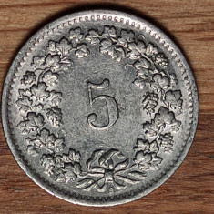 Elvetia - moneda de colectie - 5 rappen 1963 B - impecabila !