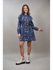 ROCHIE SCURTA TIP DENIM CU BRODERIE ILBONO XS-S Denim