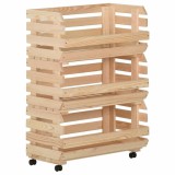 Cumpara ieftin Carucior pentru legume, 57x30x80 cm, lemn de pin