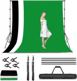 Cumpara ieftin Kit studio suport fundal 2x2m + 3 panze 2,4 x 2 m + geanta transport + clesti