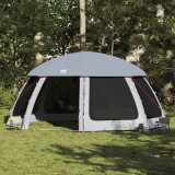 Cort Piscina Gossi Gri 612x612cm, Pereti Detasabili, Plasa Insecte, Impermeabil, Poliester, Portabil, Protectie UV si Ploaie