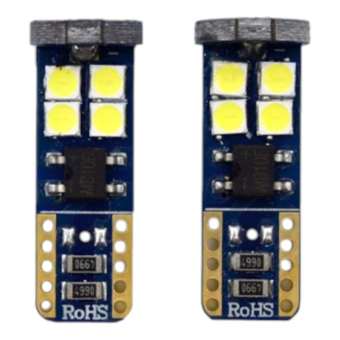 Set 2 x Becuri auto LED CBT 507, canbus, 12SMD, 6500K, W5W/T10