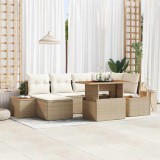 Cumpara ieftin Set de canapele pentru grădină 7 pcs Bej Rattan poli