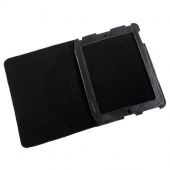 Husa neagra piele naturala apple ipad 3 foto