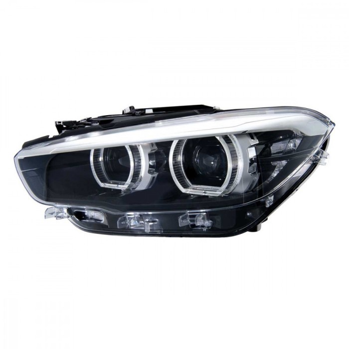 Far Bmw Seria 1 (F20), 05.2015-06.2019, montare fata, stanga, cu lumini de zi tip LED; LED; electric; negru; LED, HELLA