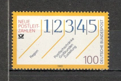 Germania.1993 Noul cod postal MG.803