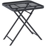 Outsunny Masă de grădină pliabilă 70 x 70 cm, rezistentă la intemperii, masă balcon pliabilă cu design decupat pătrată Negru | Aosom Romania