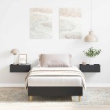 VidaXL Cadru de pat fără saltea, negru, 90x190 cm, lemn prelucrat