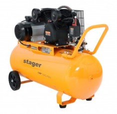 Stager Air 32C100 compresor aer, 100L, 10bar, 324L/min, monofazat, angrenare curea - 6960270410272
