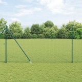 VidaXL Gard din s&acirc;rmă sudată cu 7 st&acirc;lpi &icirc;nfipți Verde 1.6x10 m Oțel