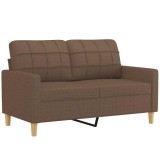Cumpara ieftin Canapea cu 2 locuri, maro, 120 cm, material textil