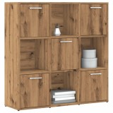 Gossi biblioteca, stejar artizanal, 90x28x90 cm, lemn prelucrat