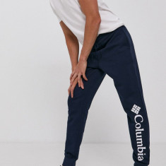 Columbia pantaloni CSC Logo bărbați, culoarea bleumarin, material uni 1911601