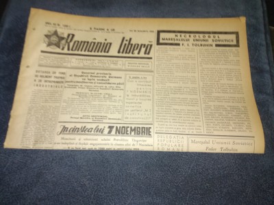 ZIARUL ROMANIA LIBERA 20 OCTOMBRIE 1949 foto