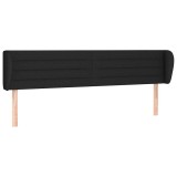 Cumpara ieftin Tablie de pat cu aripioare negru 163x23x78/88 cm textil