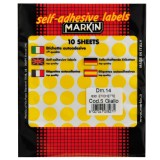 Etichete autoadezive rotunde 14 mm 630 bucati/set Etichete autoadezive rotunde 14 mm galben 630 bucati/set