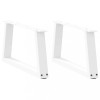 VidaXL Picioare pentru măsuță de cafea &icirc;n formă de V, 2 buc., alb, 70x(30-31,3) cm, oțel 4012537