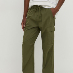 Hollister Co. pantaloni barbati, culoarea verde, drept