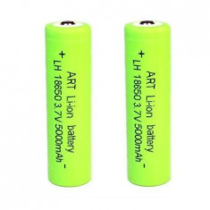 Acumulator Li-Ion tip 18650 , 5000mAh, 3.7V, set 2 bucati, terminal cu varf , ElectroAZ foto